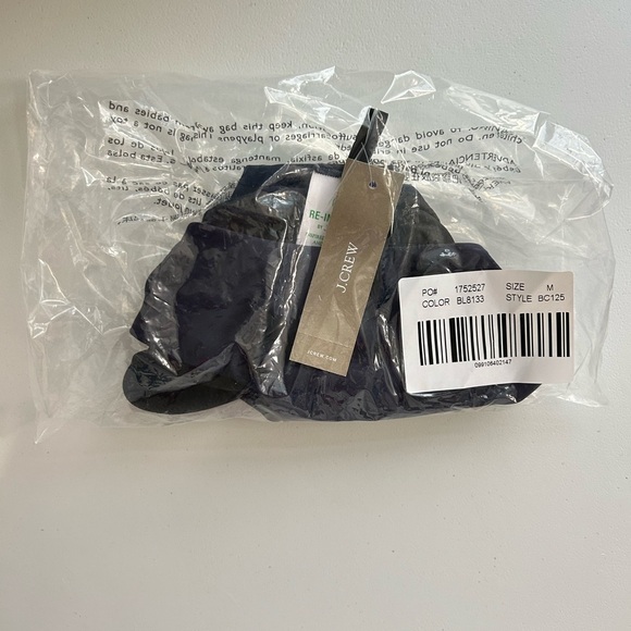 NWT J. CREW Navy Blue Curved-Waist Cheeky Bikini Bottom - Picture 4 of 5